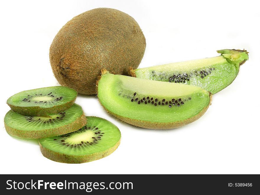 Isolate fresh kiwi fruit against white. Isolate fresh kiwi fruit against white