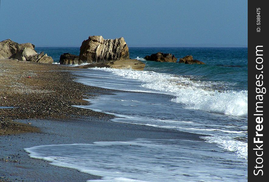 The eastern end of Pissouri beach Cyprus.