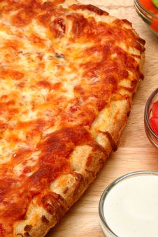 Cheese Bread Pizza And Fresh Toppings Stock Image