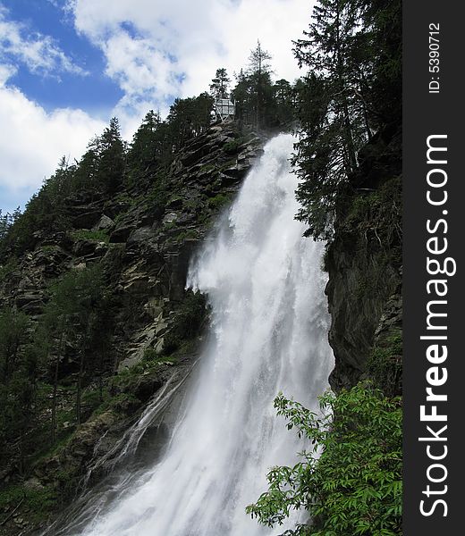 Waterfall in tirol in spring