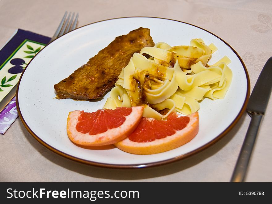 Veal cutlet with Pasta
