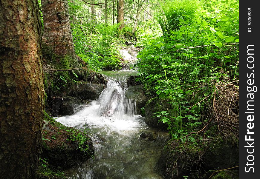 Waterfall in tirol in spring