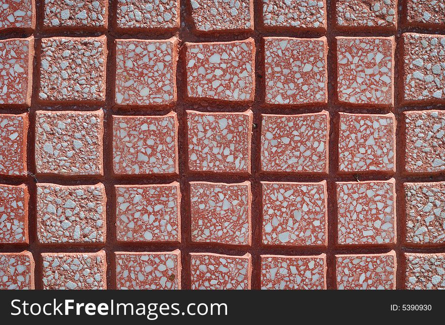 Red brick structure. stone tiles