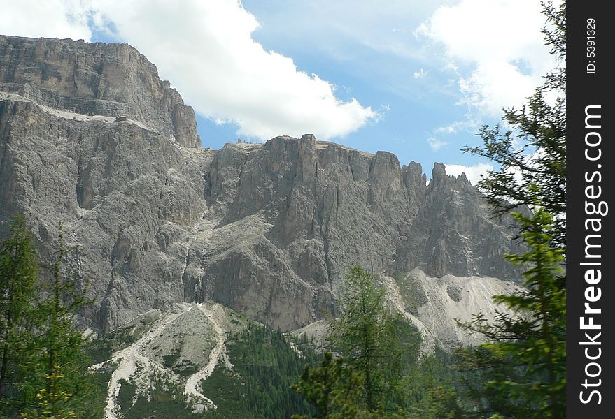 A moutain range in the north of Italy amongst the summer firs. A moutain range in the north of Italy amongst the summer firs