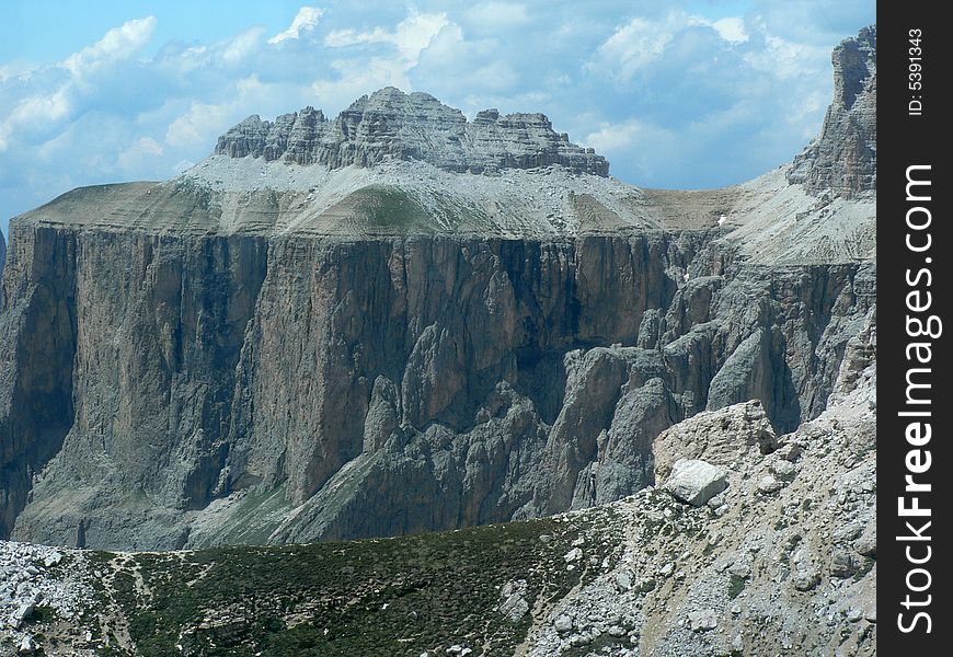 This mountain in the Dolomites looks likes somebodys smoothed around the edges!. This mountain in the Dolomites looks likes somebodys smoothed around the edges!