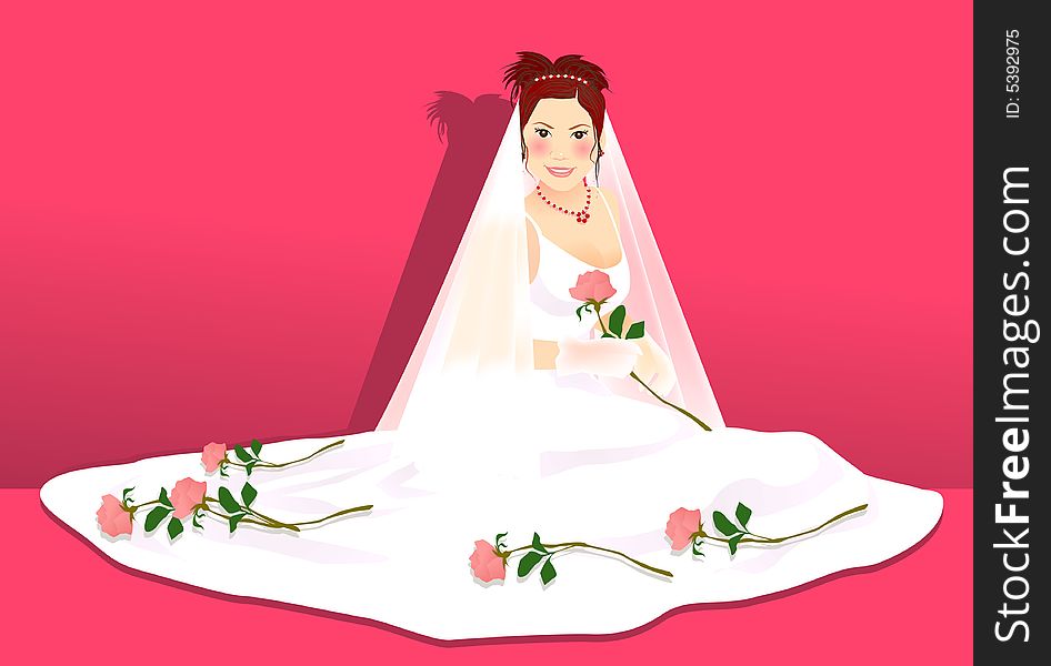 A illustration for a beautiful bride
