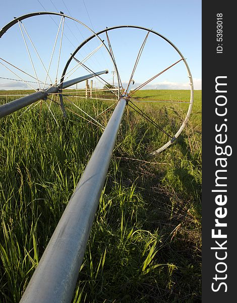 Irrigation Pipes And Wheels.