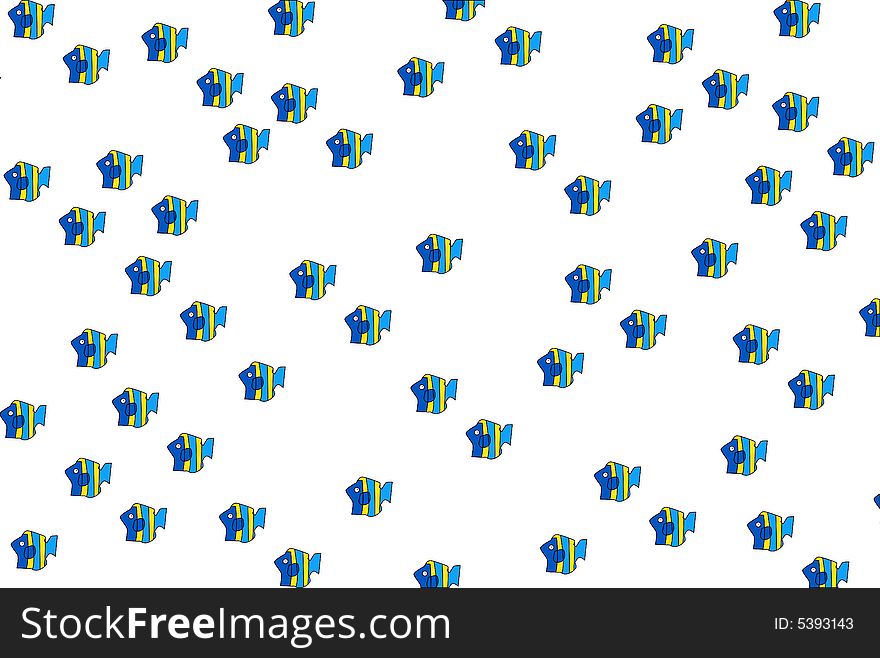 A lot of fish in a white background