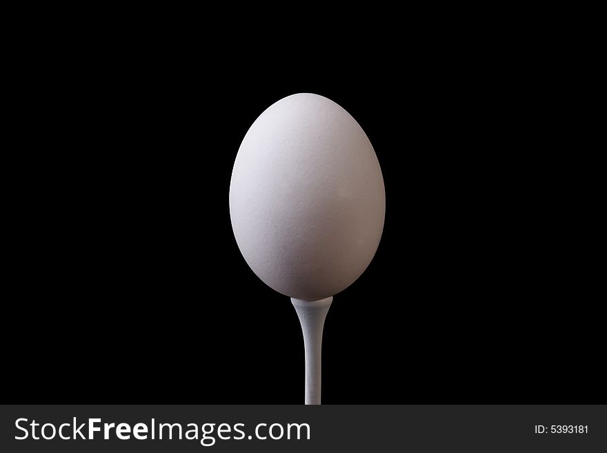 Egg On Golf Tee With Clipping Path