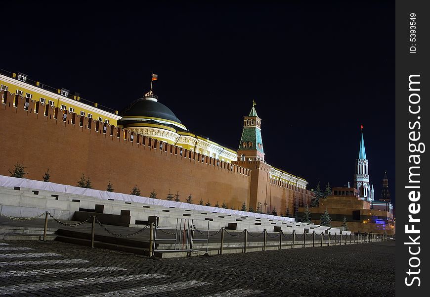 The red square. A night kind. Moscow. Russia