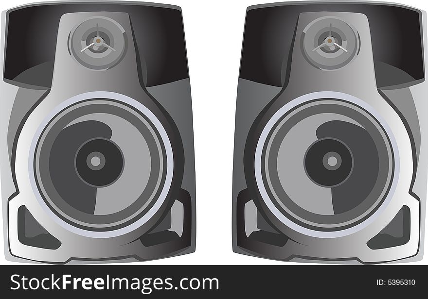 Vector illustration of two woofers