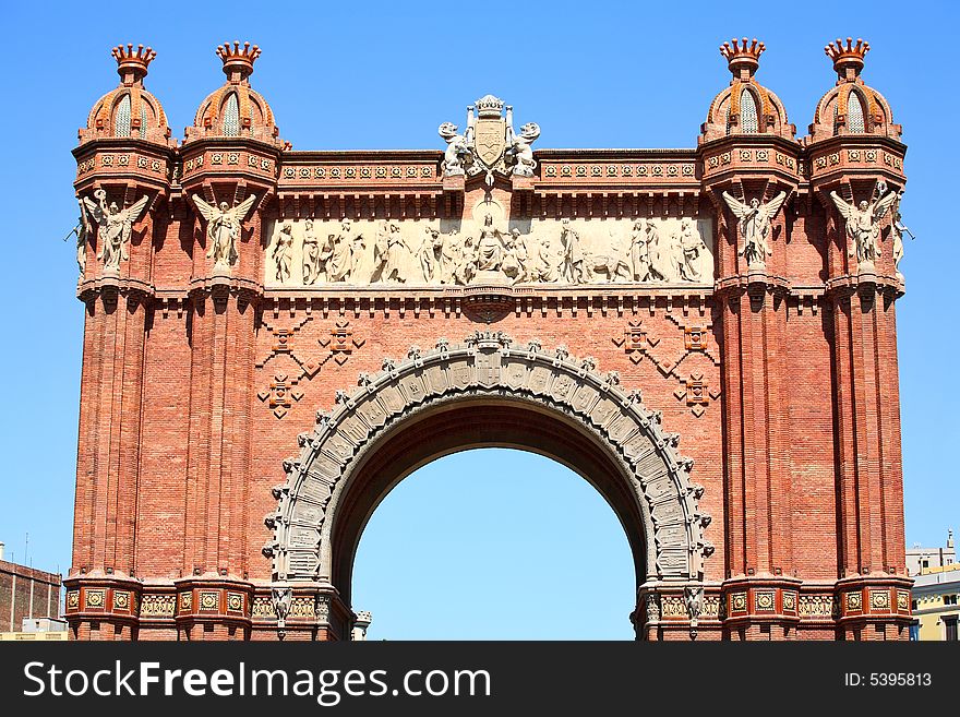 Triumphal arch in Barcelona, Spain