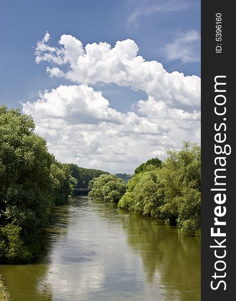 River danube near the town of regensburg, germany. River danube near the town of regensburg, germany