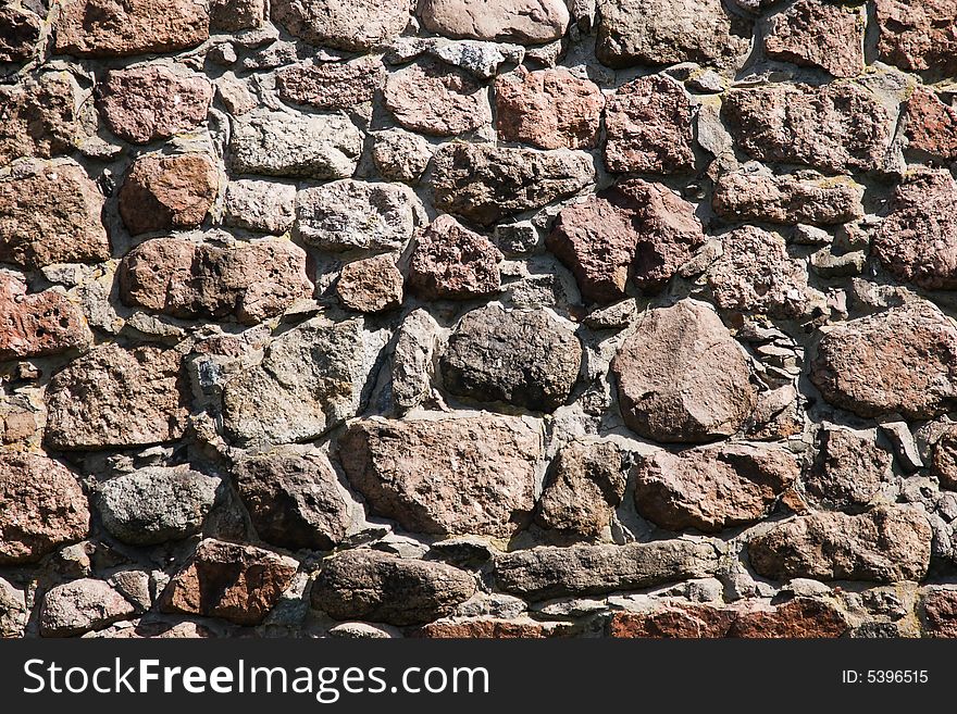 Granite blocks in an old fortification. Granite blocks in an old fortification