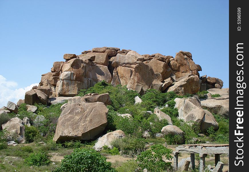 A beautiful landscape of rocks in India. A beautiful landscape of rocks in India