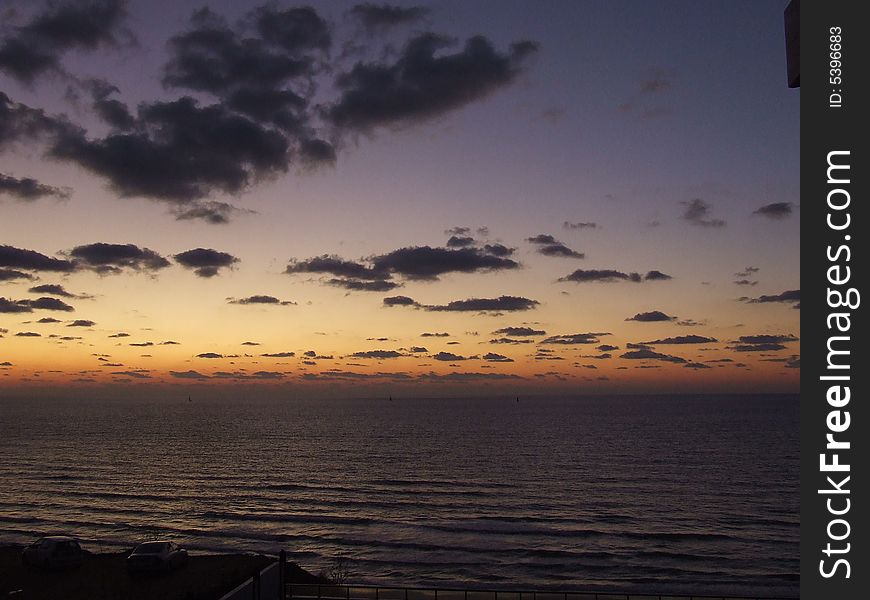 Meditterian sea view in evening. Meditterian sea view in evening