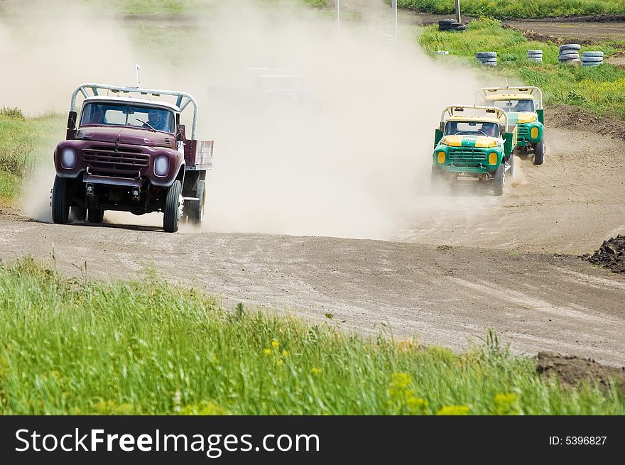 Lorry in competition in rally off-road. Lorry in competition in rally off-road