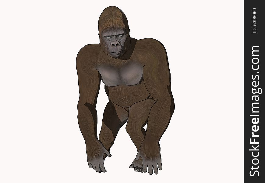 Cartoon gorilla, computer generated image, 3 dimensional model, rendering. Cartoon gorilla, computer generated image, 3 dimensional model, rendering