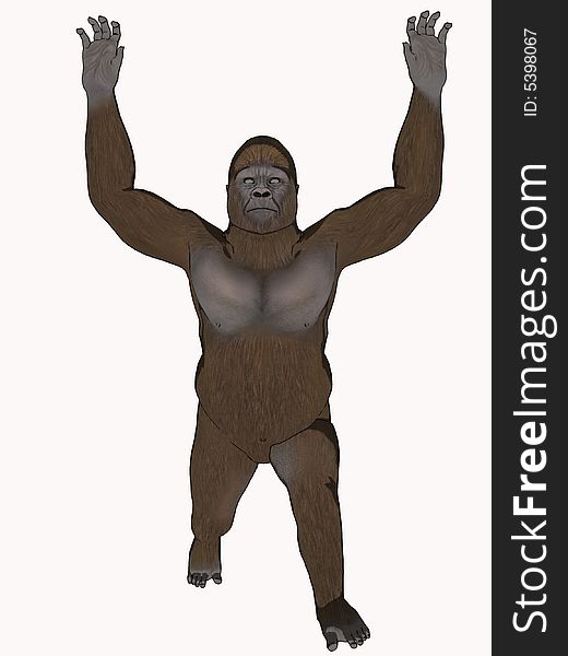 Cartoon gorilla, computer generated image, 3 dimensional model, rendering. Cartoon gorilla, computer generated image, 3 dimensional model, rendering