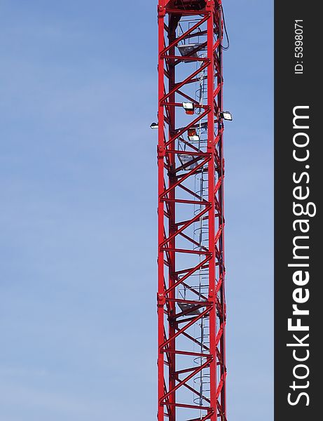 Construction crane abstract against blue sky