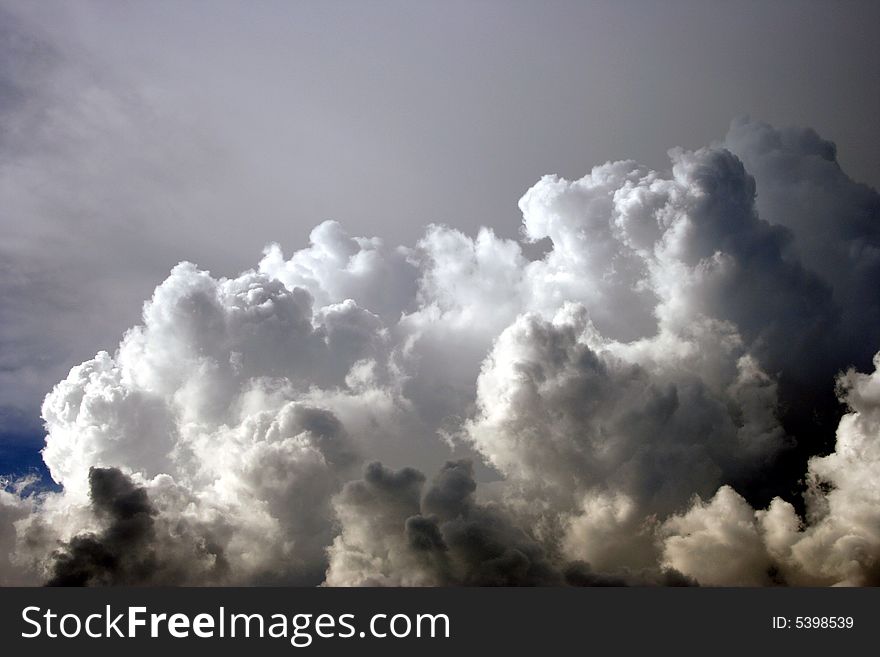 Thunderstorm clouds covered the sun