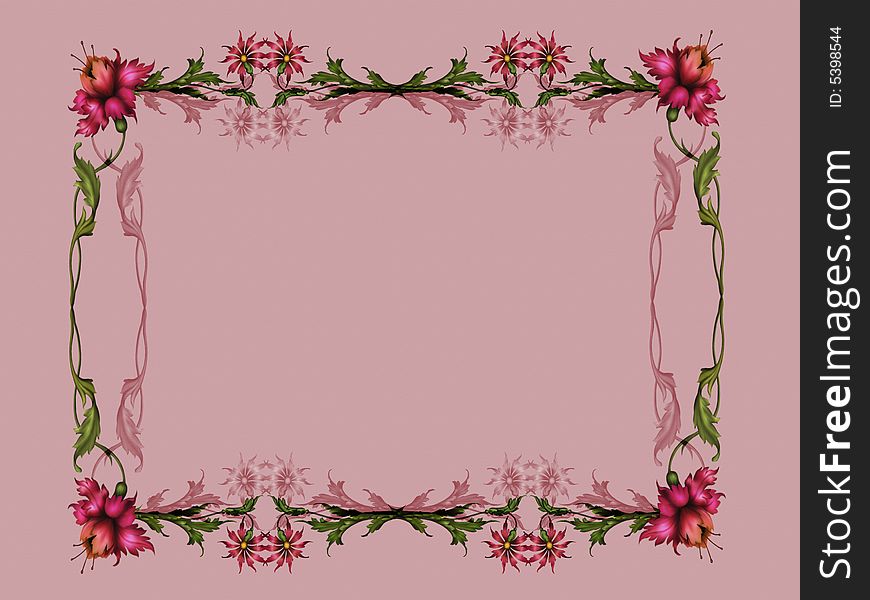 Vintage wallpaper and floral frame with texture shadow for text and image. Vintage wallpaper and floral frame with texture shadow for text and image