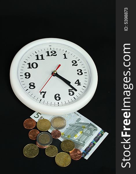 Clock with money