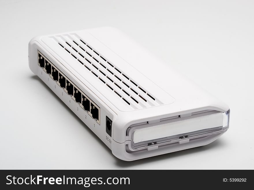 Network switch isolated on a white background