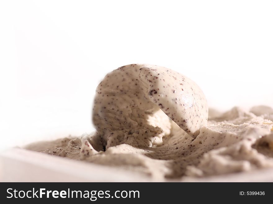 Italian poppyice creme on a bright background.