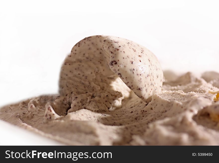 Italian poppyice creme on a bright background.