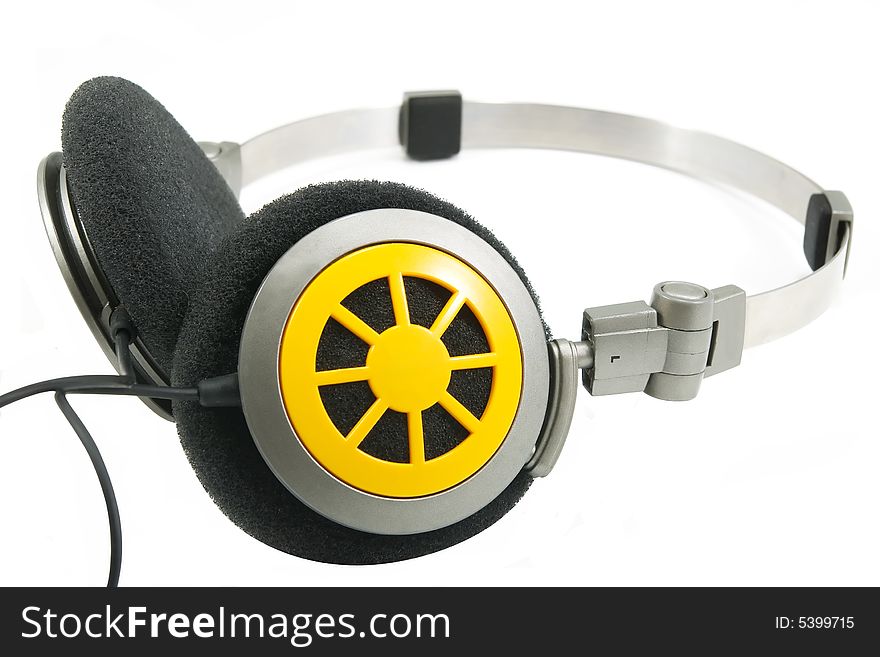 Portable headphones isolated on white. Portable headphones isolated on white