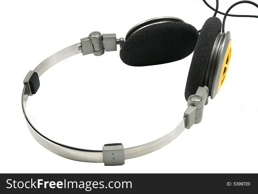 Portable headphones isolated on white. Portable headphones isolated on white