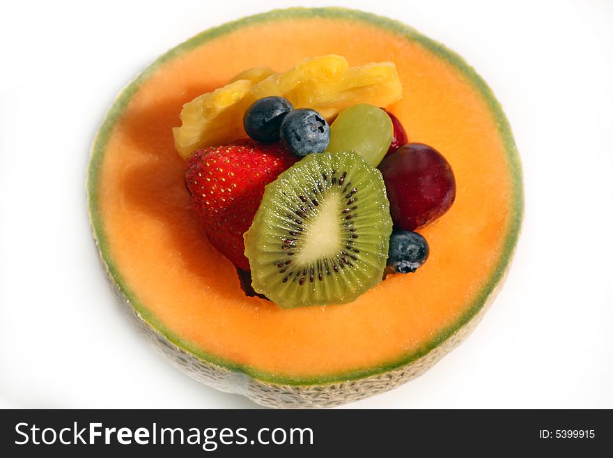 Fruits on a withe background.