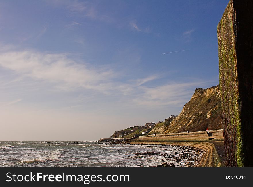 Coastal view with blue sky