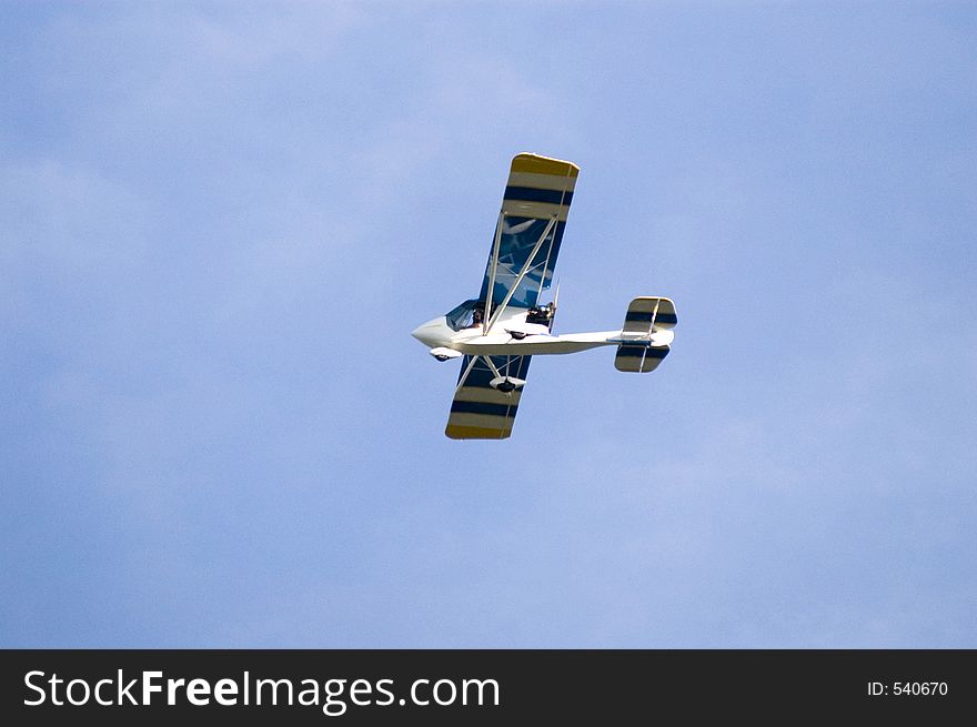 Blue and yellow airplane