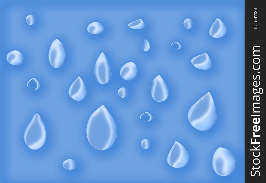 water drops on blue background illustration. water drops on blue background illustration