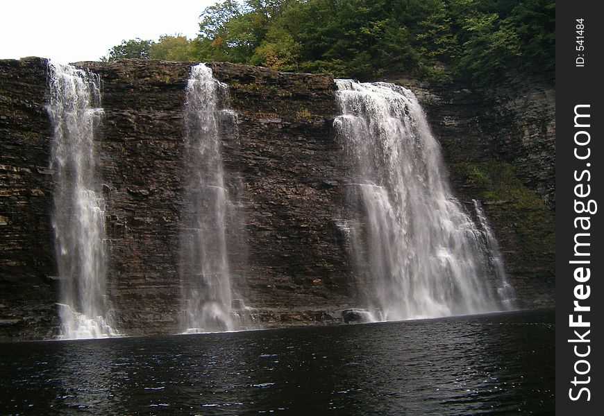 Waterfall in the late evening, dull and eary day. Waterfall in the late evening, dull and eary day
