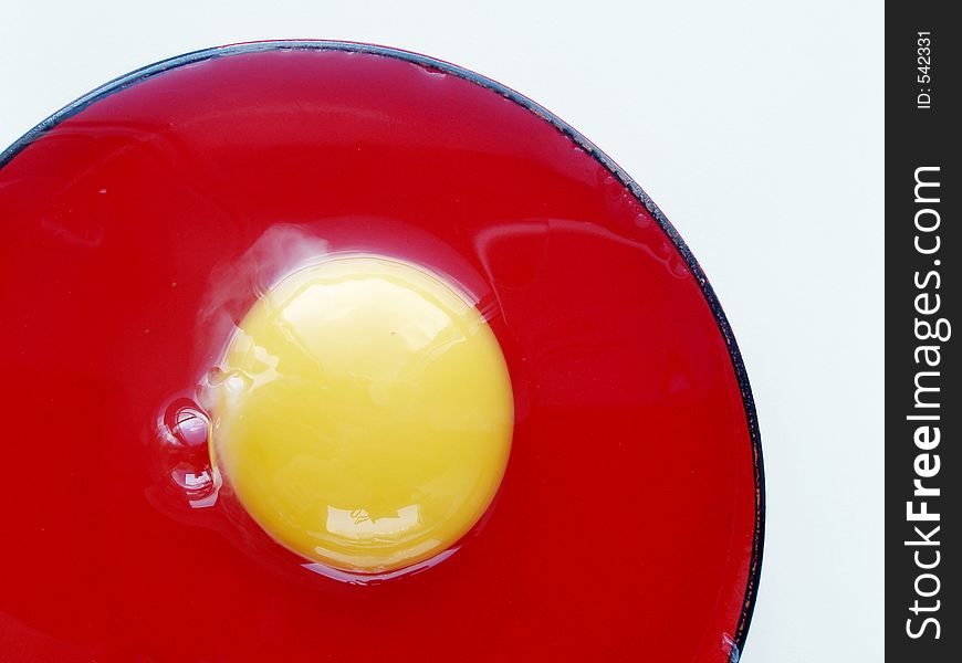 Still life with egg on red and white colors. Still life with egg on red and white colors