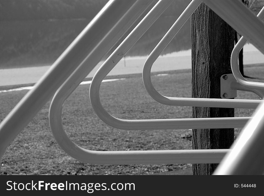 Triangle bars on a jungle gym at Beltzville Park, PA. Triangle bars on a jungle gym at Beltzville Park, PA