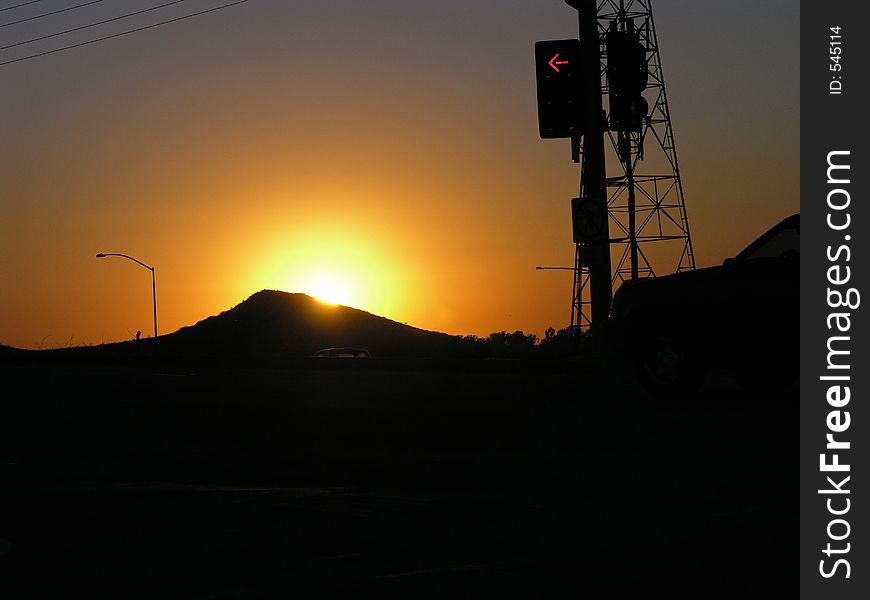 Sunset On The San Diego Freeway