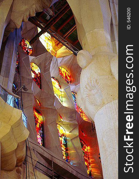 Internal view of the sagrada familia barcelona. Internal view of the sagrada familia barcelona