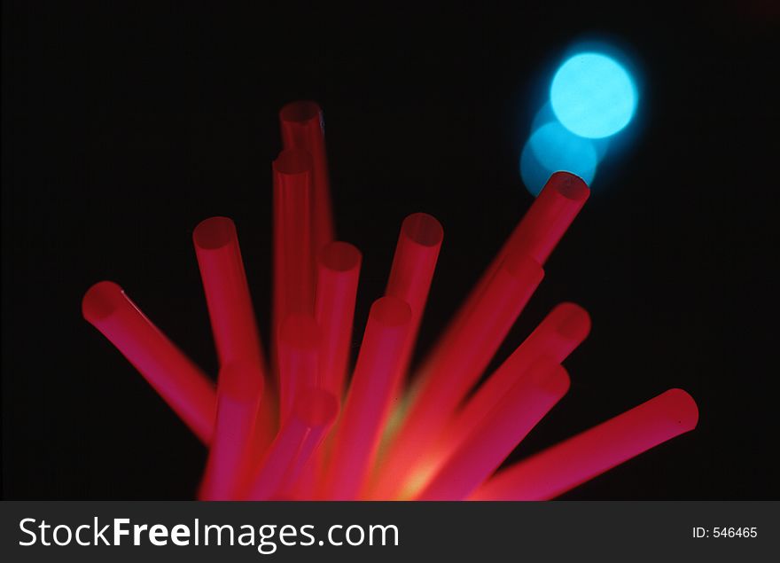 Straws in red-light. Straws in red-light