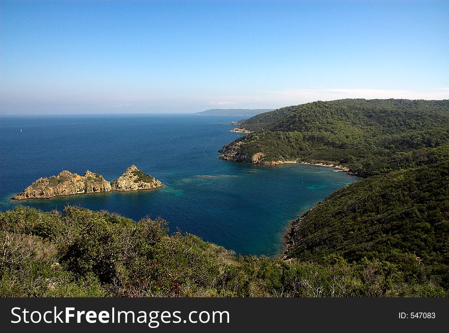 Landscape with the island on the Cote d'Azure