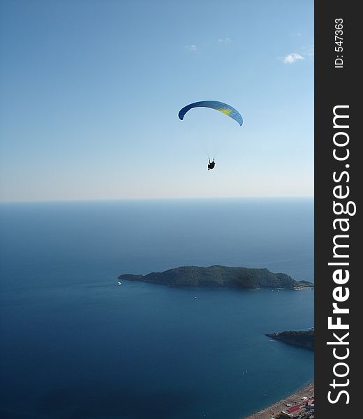 Paraglider over Adriatic Sea