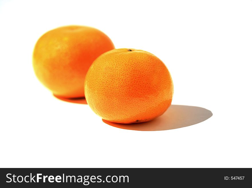 Two isolated Mandarine. Two isolated Mandarine