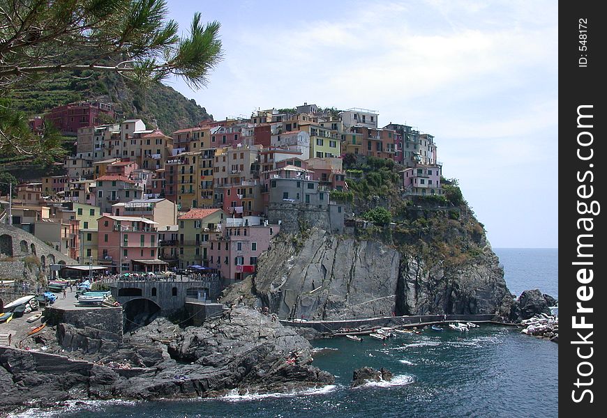 Italian village on the Mediterranian Ocean. Italian village on the Mediterranian Ocean
