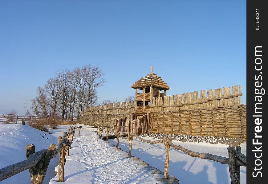 Biskupin - reconstructed bronze age settlement in Poland