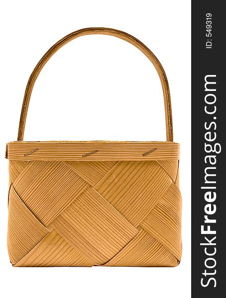 Cubic Wooden Basket w/ Path (Side View)