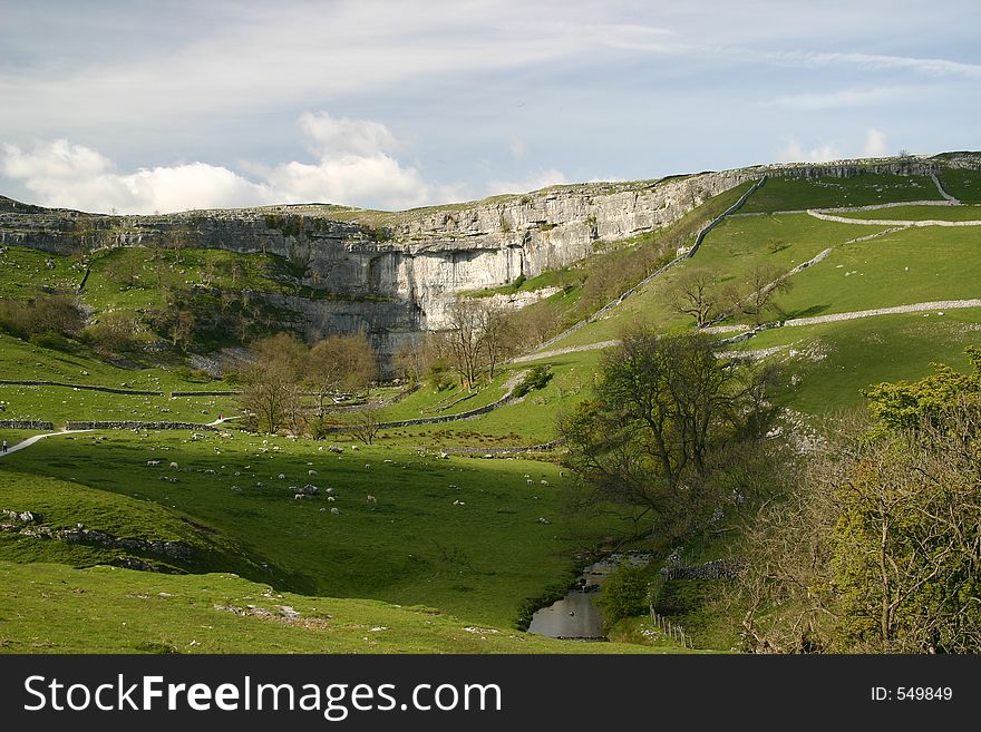 Malham Cove in North Yorkshire. Malham Cove in North Yorkshire