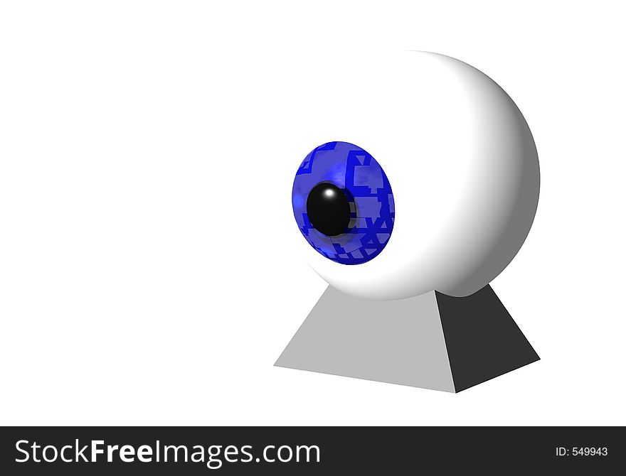 3D rendered eye webcam on white backgrond. 3D rendered eye webcam on white backgrond.